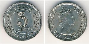 5 Cent Federation of Malaya (1948 - 1963) Copper/Nickel 