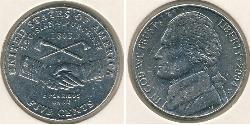 5 Cent USA (1776 - ) Copper/Nickel Thomas Jefferson (1743-1826)