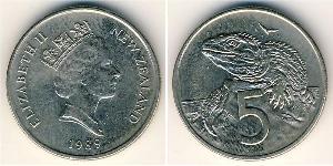 5 Cent Neuseeland Kupfer/Nickel Elizabeth II (1926-2022)