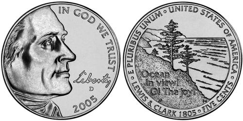 5 Cent Vereinigten Staaten von Amerika (1776 - ) Kupfer/Nickel Thomas Jefferson (1743-1826)