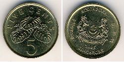 5 Cent Singapour Laiton 