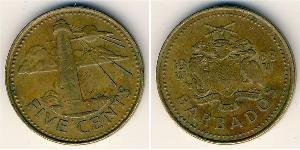 5 Cent Barbados Messing 