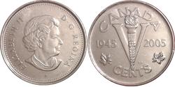 5 Cent Canada Nichel Elisabetta II (1926-2022)