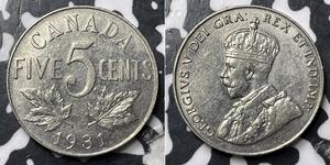 5 Cent Kanada Nickel George V (1865-1936)