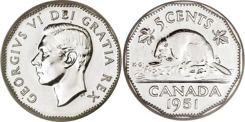 5 Cent Canada Acier/Nickel George VI (1895-1952)