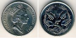 5 Cent Australia (1939 - ) Níquel/Cobre Isabel II (1926-2022)