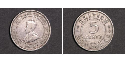 5 Cent British Honduras (1862-1981) Níquel/Cobre Jorge V (1865-1936)