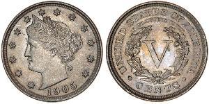 5 Cent Estados Unidos de América (1776 - ) Níquel/Cobre 