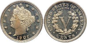 5 Cent Estados Unidos de América (1776 - ) Níquel/Cobre 