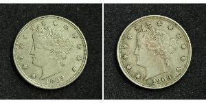 5 Cent Estados Unidos de América (1776 - ) Níquel/Cobre 