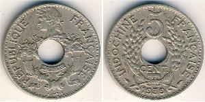 5 Cent Indochina francesa (1887-1954) Níquel/Cobre 