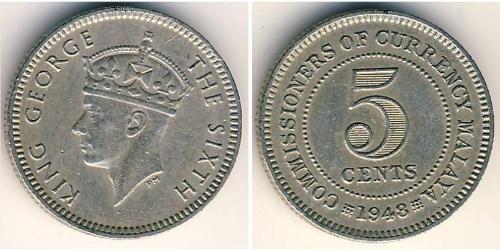 5 Cent Unión Malaya (1946 - 1948) Níquel/Cobre 