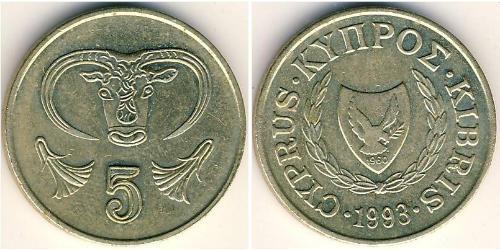 5 Cent Cipro (1960 - ) Ottone 