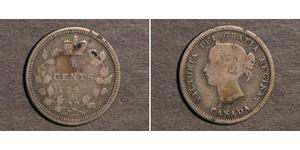 5 Cent Canadá Plata Victoria (1819 - 1901)