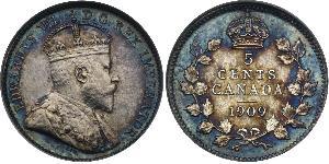 5 Cent Canadá Plata Eduardo VII (1841-1910)