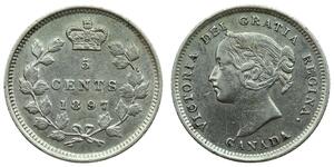 5 Cent Canadá Plata Victoria (1819 - 1901)