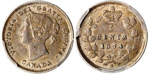 5 Cent Canadá Plata Victoria (1819 - 1901)