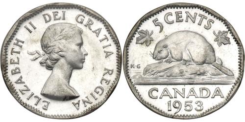 5 Cent Canada Rame/Nichel Elisabetta II (1926-2022)
