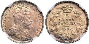 5 Cent Kanada Silber Eduard VII (1841-1910)