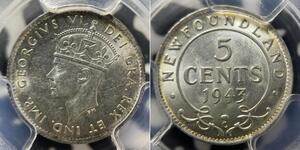 5 Cent Neufundland und Labrador Silber Georg VI (1895-1952)