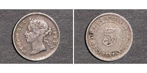 5 Cent Straits Settlements (1826 - 1946) Silber Victoria (1819 - 1901)