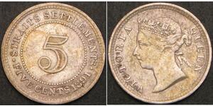 5 Cent Straits Settlements (1826 - 1946) Silber Victoria (1819 - 1901)