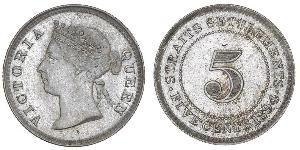 5 Cent Straits Settlements (1826 - 1946) Silber Victoria (1819 - 1901)
