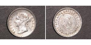 5 Cent Straits Settlements (1826 - 1946) Silber Victoria (1819 - 1901)
