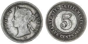5 Cent Straits Settlements (1826 - 1946) Silber Victoria (1819 - 1901)