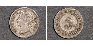 5 Cent Straits Settlements (1826 - 1946) Silber Victoria (1819 - 1901)
