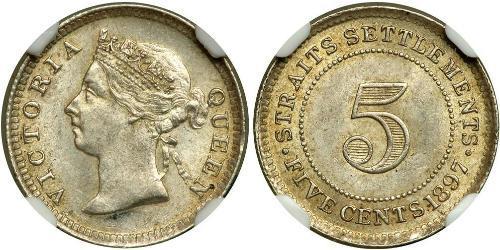 5 Cent Straits Settlements (1826 - 1946) Silber Victoria (1819 - 1901)