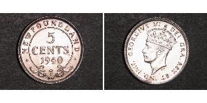 5 Cent Newfoundland and Labrador Silver George VI (1895-1952)