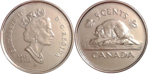 5 Cent Kanada Stahl Elizabeth II (1926-2022)