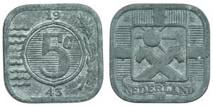 5 Cent Regno dei Paesi Bassi (1815 - ) Zinco 
