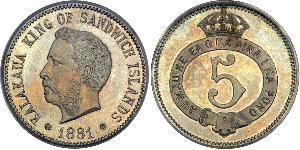 5 Cent Vereinigten Staaten von Amerika (1776 - )  David Kalākaua