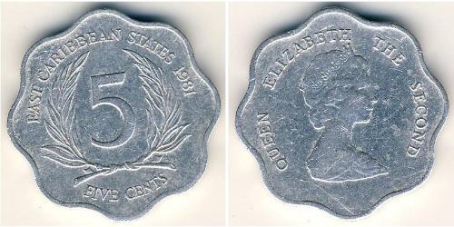 5 Cent  铝 伊丽莎白二世 (1926-2022)