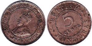 5 Cent British Honduras (1862-1981) 銅/镍 乔治五世  (1865-1936)
