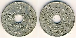 5 Cent French Indochina (1887-1954) 镍/銅 