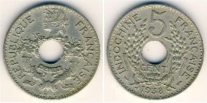 5 Cent French Indochina (1887-1954) 銅/镍 