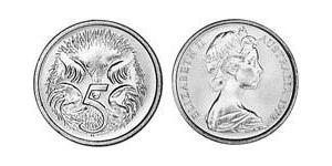 5 Cent 澳大利亚 銅/镍 伊丽莎白二世 (1926-2022)