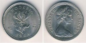 5 Cent / 6 Penny Rhodésie (1965 - 1979) Cuivre/Nickel Elizabeth II (1926-2022)