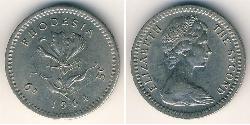 5 Cent / 6 Penny Rhodesia (1965 - 1979) Rame/Nichel Elisabetta II (1926-2022)