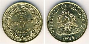 5 Centavo Honduras (1821 - ) Brass 