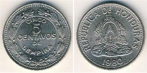 5 Centavo Honduras (1821 - ) Brass 