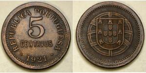 5 Centavo First Portuguese Republic (1910 - 1926) Bronze 