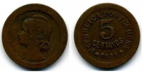 5 Centavo First Portuguese Republic (1910 - 1926) Bronze 