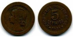 5 Centavo Première République portugaise (1910 - 1926) Bronze 