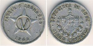 5 Centavo Cuba (1898 - ) Copper/Nickel 