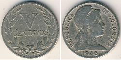 5 Centavo Republik Kolumbien  (1886 - ) Kupfer/Nickel 