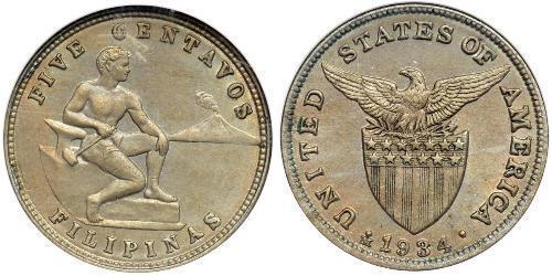 5 Centavo Philippinen Silber 
